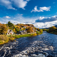 Buy canvas prints of Poolewe and the River Ewe, Scotland. by Colin Allen