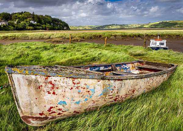 Colourful Old Boat - Laugharne, Carmarthenshire. Picture Board by Colin Allen