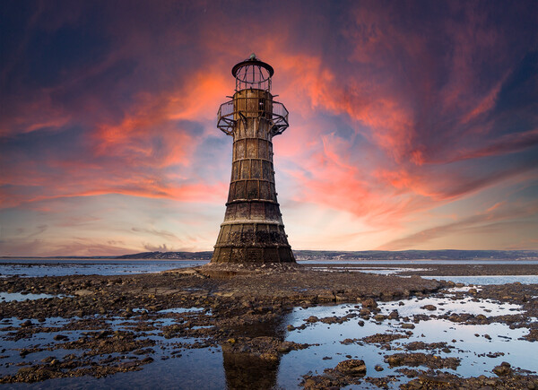 Whiteford Lighthouse at Whiteford Sands. Picture Board by Colin Allen