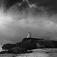 Buy canvas prints of The Tower on Llanddwyn Island - Black & White by Colin Allen