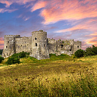 Buy canvas prints of Sunrise at Carew Castle, Pembrokeshire. by Colin Allen