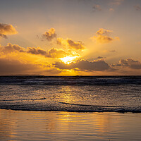 Buy canvas prints of Newgale Sunset in Winter. by Colin Allen