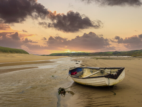 Majestic Sunset at Aberffraw Beach Picture Board by Colin Allen