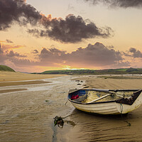 Buy canvas prints of Majestic Sunset at Aberffraw Beach by Colin Allen