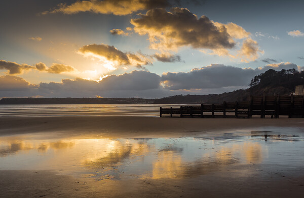 Amroth Beach Sunset in Winter. Picture Board by Colin Allen