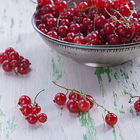 Buy canvas prints of Ripe red currants in a metal plate by Andrey Lipinskiy