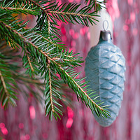 Buy canvas prints of Christmas decorations on the branch.  by Andrey Lipinskiy