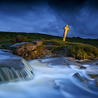 Buy canvas prints of Windy Post at night with a storm gathering by Richard Pike