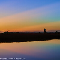 Buy canvas prints of Norfolk Windmill Sunset by Richard Pike
