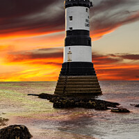 Buy canvas prints of Penmon Point Lighthouse at Sunset by Len Pugh