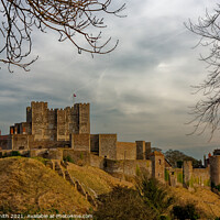 Buy canvas prints of Dover Castle on a cloudy day by Ryan Smith