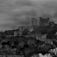 Buy canvas prints of Dover Castle in Black and White by Ryan Smith