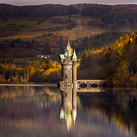 Buy canvas prints of The Princess Tower Lake Vyrnwy Wales by Geoff Moore