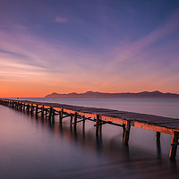 Buy canvas prints of Yoga at Sunset Pier by Geoff Moore