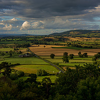 Buy canvas prints of Cloudy Welsh Countryside, Mid Wales by Jenny Dignam