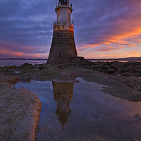 Buy canvas prints of Plover Scar Lighthouse by Simon Booth