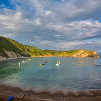 Buy canvas prints of Last Light at Lovely Lulworth Cove by George Hopkins