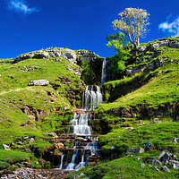 Buy canvas prints of Cray Waterfalls in Upper Wharfedale by George Hopkins