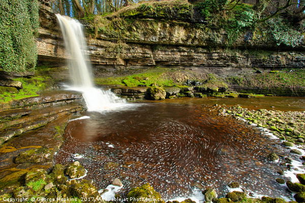 Grange Beck Waterfall Picture Board by George Hopkins
