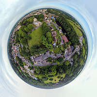 Buy canvas prints of Knaresborough Yorkshire aerial view by mike morley