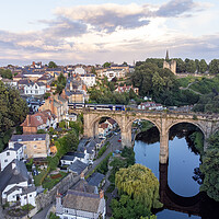 Buy canvas prints of Knaresborough North Yorkshire aerial view by mike morley