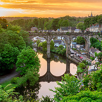 Buy canvas prints of Knaresborough Viaduct sunset by mike morley