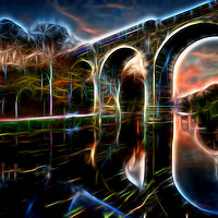 Buy canvas prints of Knaresborough Viaduct abstract by mike morley