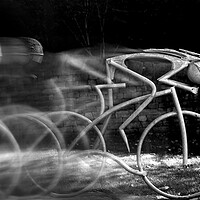Buy canvas prints of public cyclists sculpture in Knaresborough by mike morley