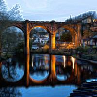 Buy canvas prints of Knaresborough North Yorkshire abstract effect by mike morley