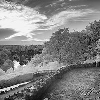 Buy canvas prints of Infra red view of Knaresborough Viaduct by mike morley