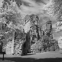 Buy canvas prints of Knaresborough castle in Infra red by mike morley