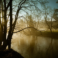 Buy canvas prints of winter at the river Nidd in Knaresborough by mike morley