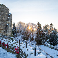 Buy canvas prints of Knaresborough North Yorkshire sunrise with winter snow by mike morley