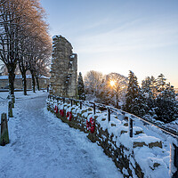 Buy canvas prints of Knaresborough North Yorkshire sunrise with winter snow by mike morley