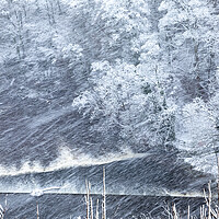 Buy canvas prints of winter river Nidd in Knaresborough by mike morley
