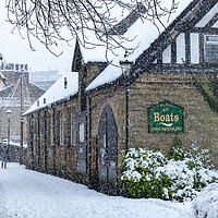 Buy canvas prints of Winter snow in the town of Knaresborough, North Yorkshire by mike morley