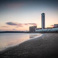 Buy canvas prints of Meridian tower Swansea bay by Bryn Morgan