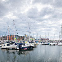 Buy canvas prints of Boats at Swansea marina  by Bryn Morgan