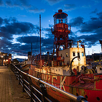 Buy canvas prints of The Helwick lightship at Swansea marina by Bryn Morgan