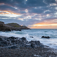 Buy canvas prints of Sunrise at Mumbles lighthouse by Bryn Morgan
