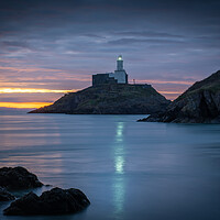 Buy canvas prints of Mumbles lighthouse at dawn by Bryn Morgan