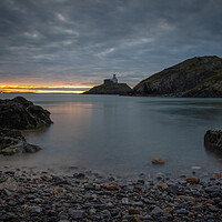 Buy canvas prints of Mumbles lighthouse at dawn by Bryn Morgan