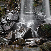 Buy canvas prints of Melincourt waterfall in winter by Bryn Morgan