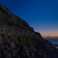 Buy canvas prints of The path to Caswell bay after sunset by Bryn Morgan