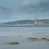 Buy canvas prints of Whitford lighthouse. by Bryn Morgan