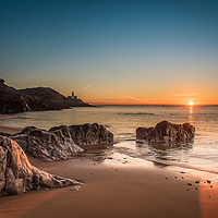 Buy canvas prints of Sunrise at Bracelet bay. by Bryn Morgan