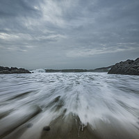 Buy canvas prints of Wide angle at Rotherslade bay. by Bryn Morgan