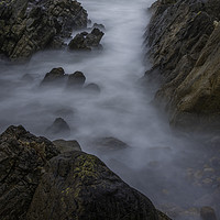 Buy canvas prints of Misty water at Rotherslade bay. by Bryn Morgan