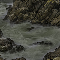 Buy canvas prints of Swirly sea at Rotherslade bay. by Bryn Morgan