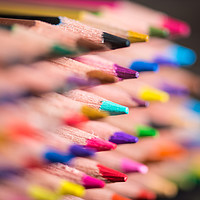 Buy canvas prints of Assorted coloured pencils. by Bryn Morgan
